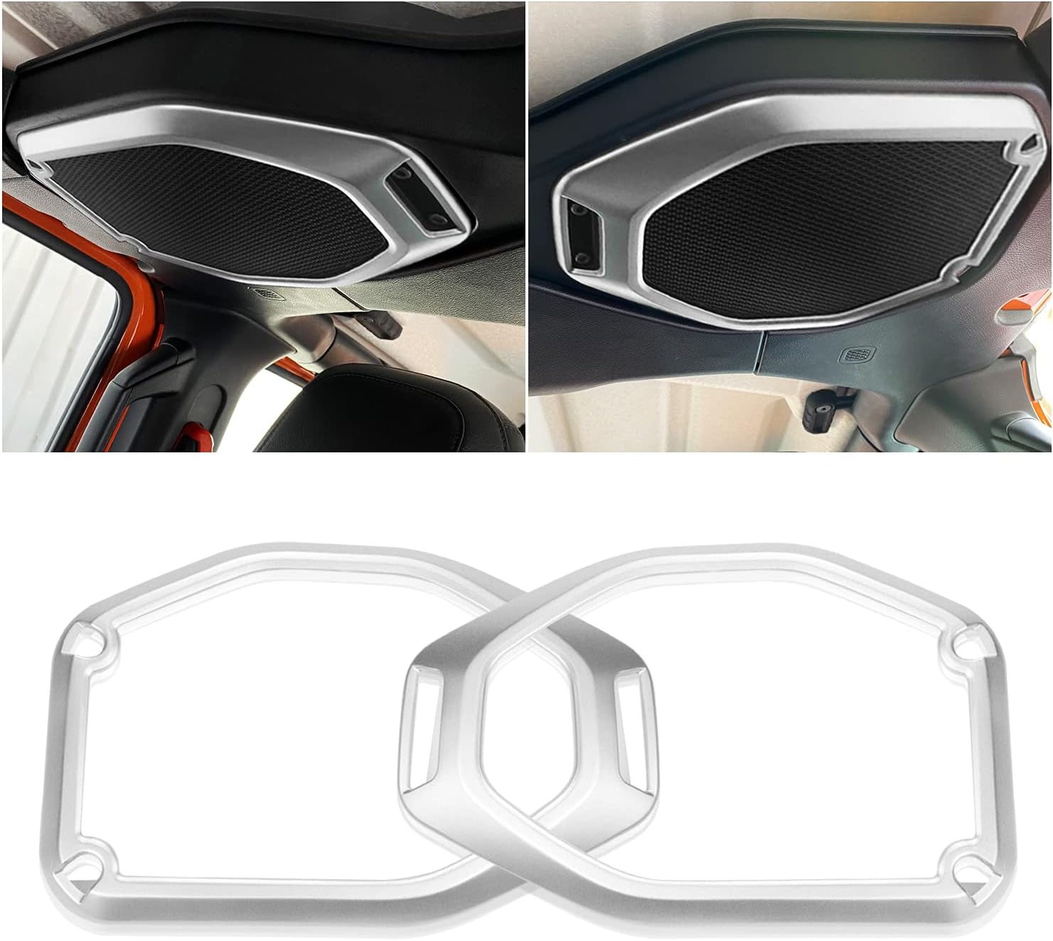 Car Top Speaker Audio Panel Decor Cover Trim Wrangler Trim Kit Interior Accessories for 2018 2019 2020 Jeep Wrangler JL JLU Red 2PCS