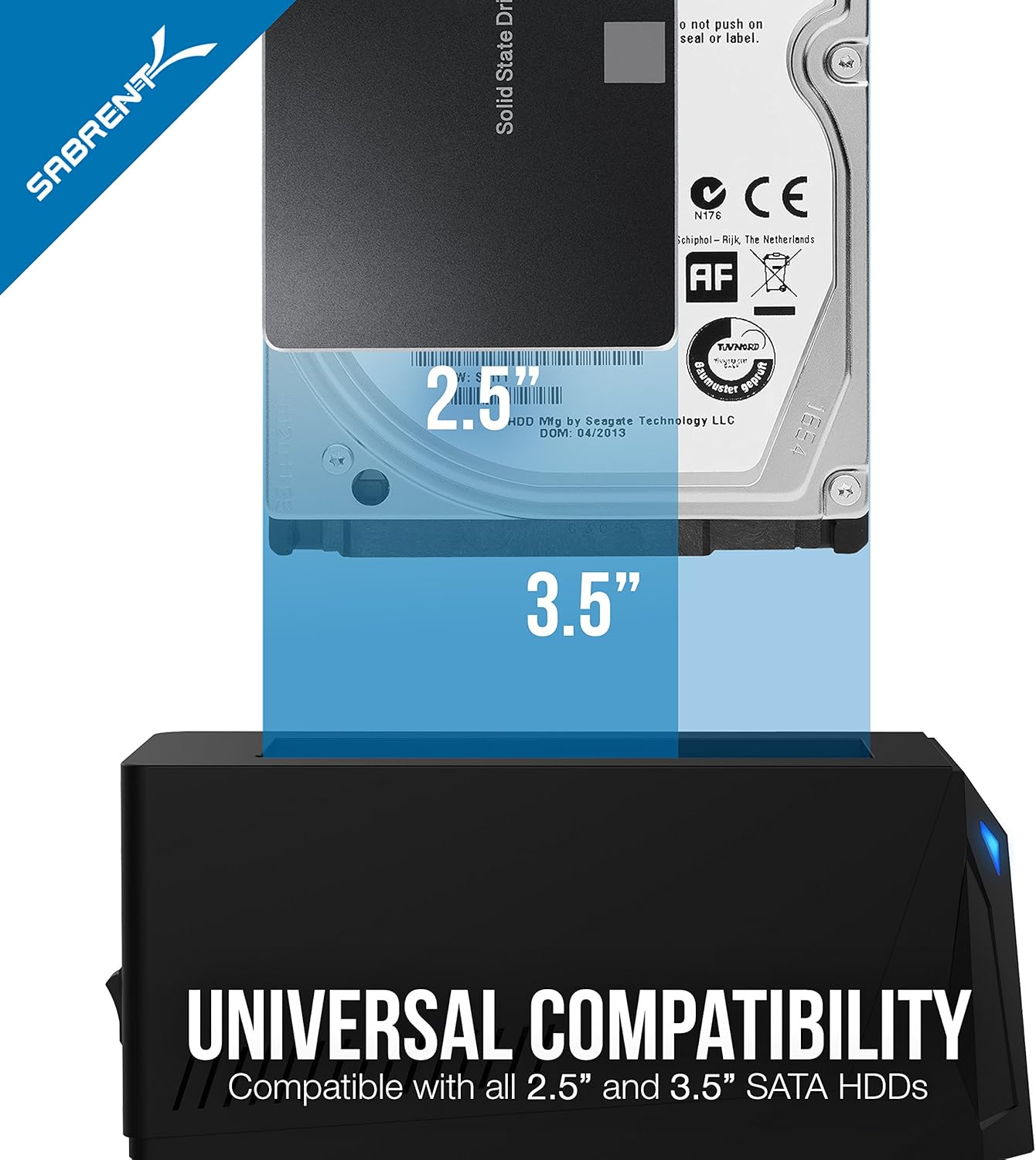 SABRENT USB 3.0 to SATA I/II/III Dual Bay External Hard Drive Docking Station for 2.5 or 3.5in HDD