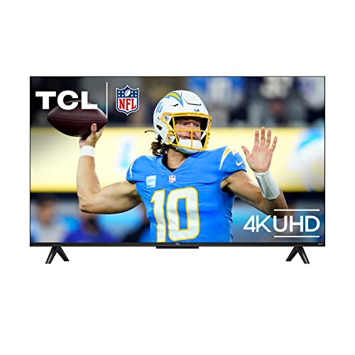 TCL 43-Inch Class S4 4K LED Smart TV with Roku TV (43S450R, 2023 Model), Dolby Vision, HDR, Dolby Atmos, Works with Alexa