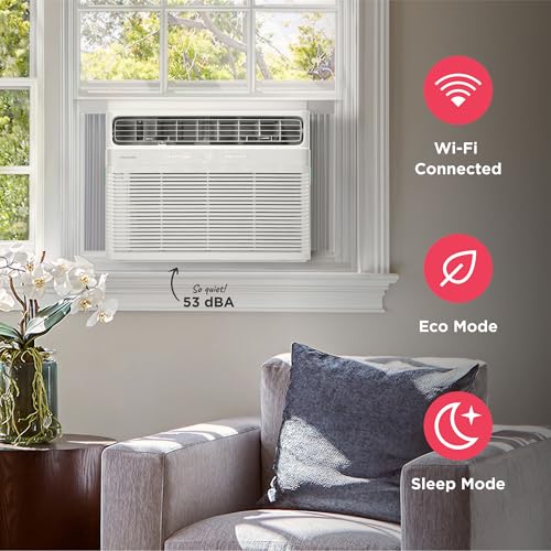 Frigidaire 18,000 BTU Smart Window Air Conditioner with Wi-Fi, Cools Up to 1,020 Sq. Ft., Remote Control, Quiet Operation, Eco Mode, 3 Fan Speeds