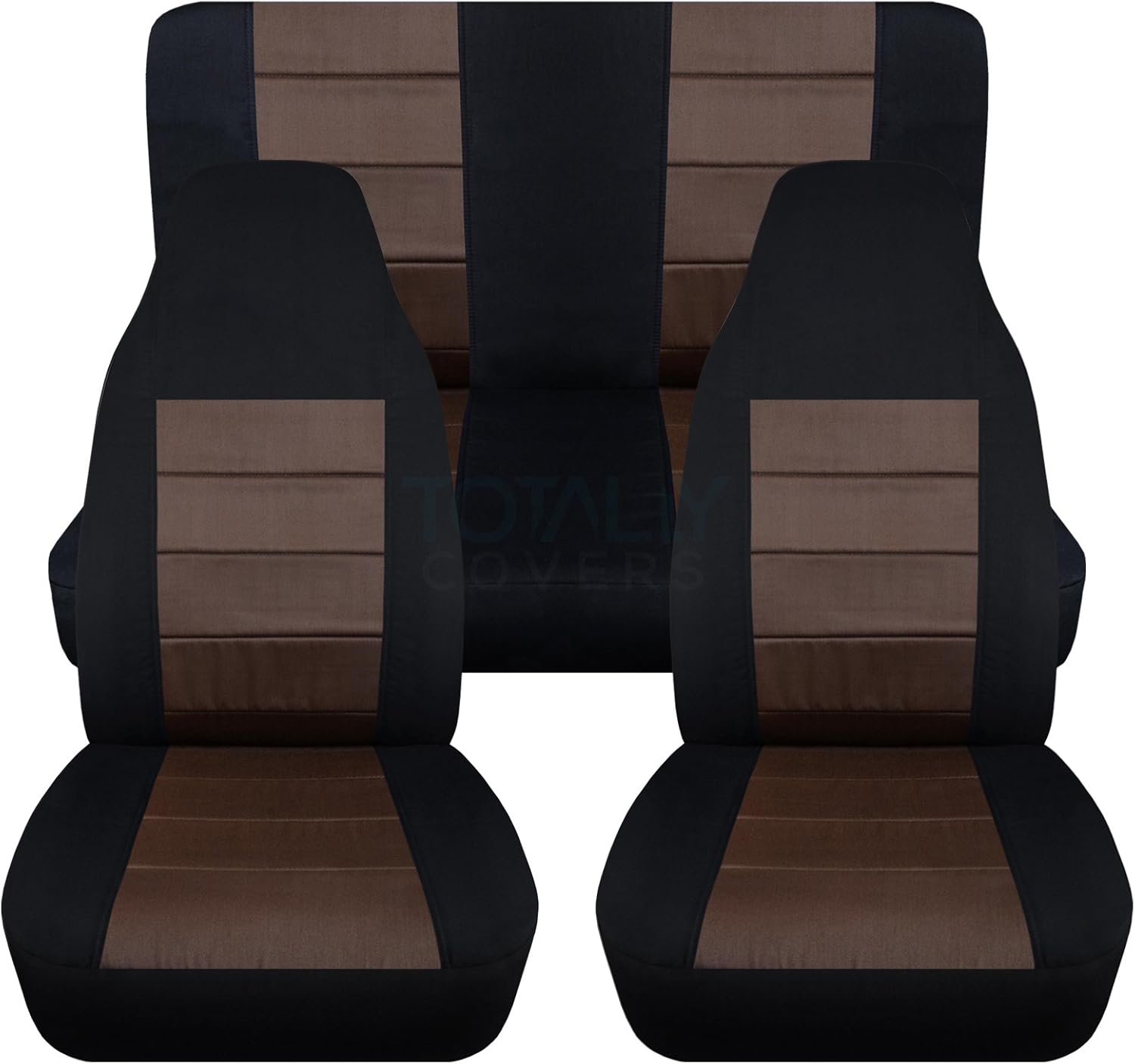 Totally Covers Compatible with 1997-2006 Jeep Wrangler TJ Seat Covers: Black & Yellow - Full Set: Front & Rear (23 Colors) 2-Door Complete Back Bench