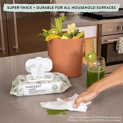 The Honest Company Clean Conscious Unscented Wipes | Over 99% Water, Compostable, Plant-Based, Baby Wipes | Hypoallergenic for Sensitive Skin
