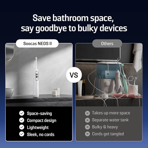 Soocas NEOS II - Electric Toothbrush with Water Flosser, Sonic Electric Toothbrush for Adults, Cordless Water Flosser for Travel