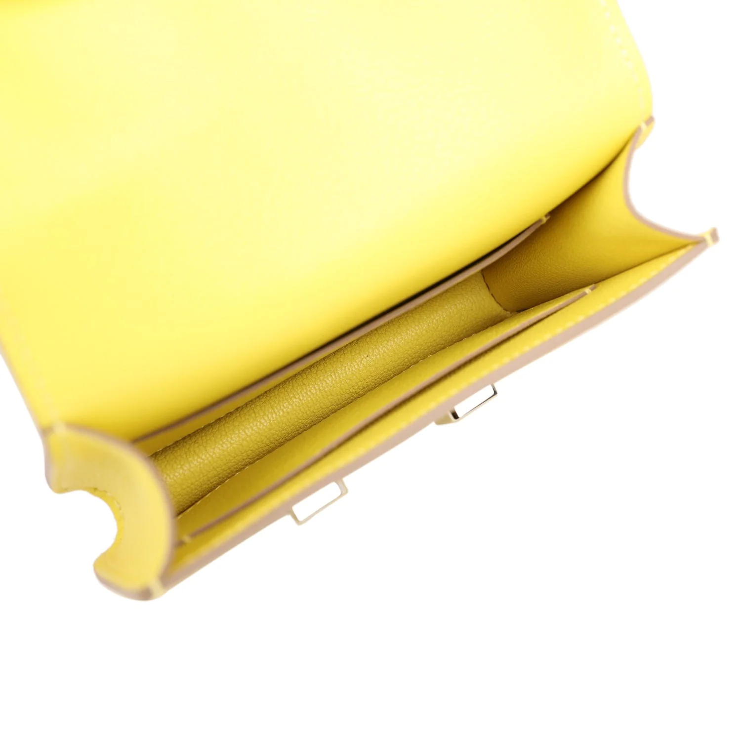 Hermes Constance Slim Wallet Lime Evercolor Palladium Hardware