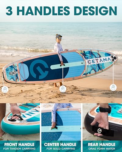 CETANA 11'6×35" Extra Wide Stand Up Paddle Board for Adults & Youth, 400lb Capacity Inflatable Paddle Board, Sup for 2+1 Person with Removable US Fin