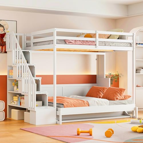 Queen Size Murphy Bed Wall Bed with Desk and Closet,Drawers and Shelves,for Small Spaces Studio Study Office Guest Room Use (Gray#Desk, Queen)