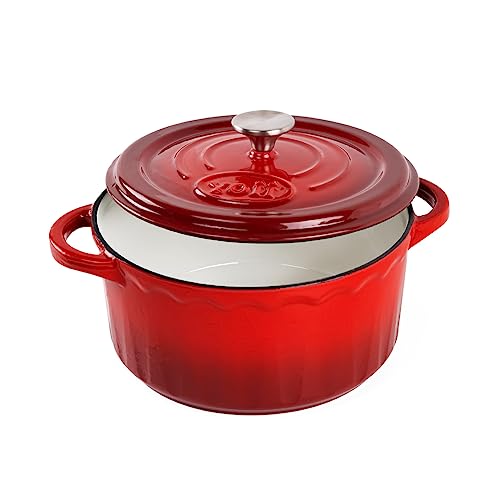 Enamel Cast Iron Dutch Oven - 2 Quarts Dutch Oven Pan With Lid, Durable Enamel Dutch Oven For Bread Baking, Nonstick Bread Dutch Oven