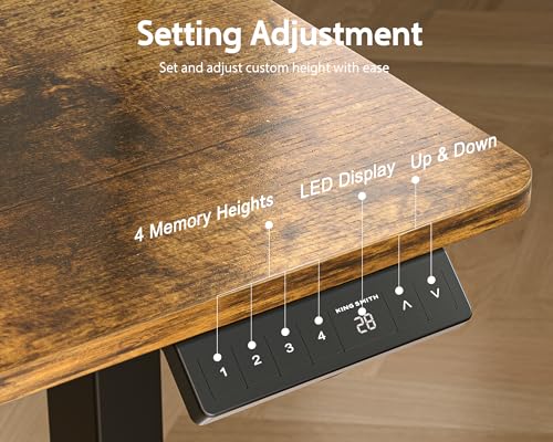48x24 Inches Electric Standing Desk with 2 Drawers, Height Adjustable Stand up Desk for Home Office, Ergonomic Sit to Stand Table with Storage Shelf