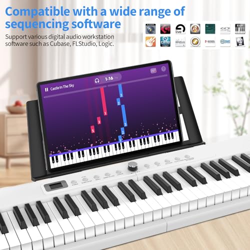 88 Key Piano Keyboard,Beginner Electric Digital Piano with Semi Weighted Keys,Keyboard Piano withSustain Pedal, Power Supply, Stand, Carrying Case