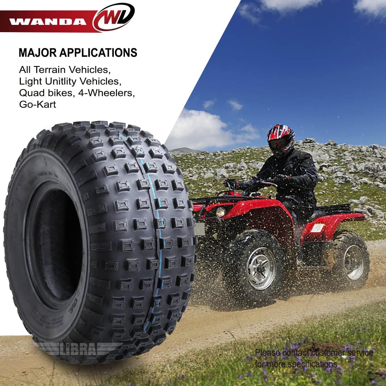 Set of 2 Sport ATV tires go cart tires 16x8-7 16X8X7 4PR Pack of 2