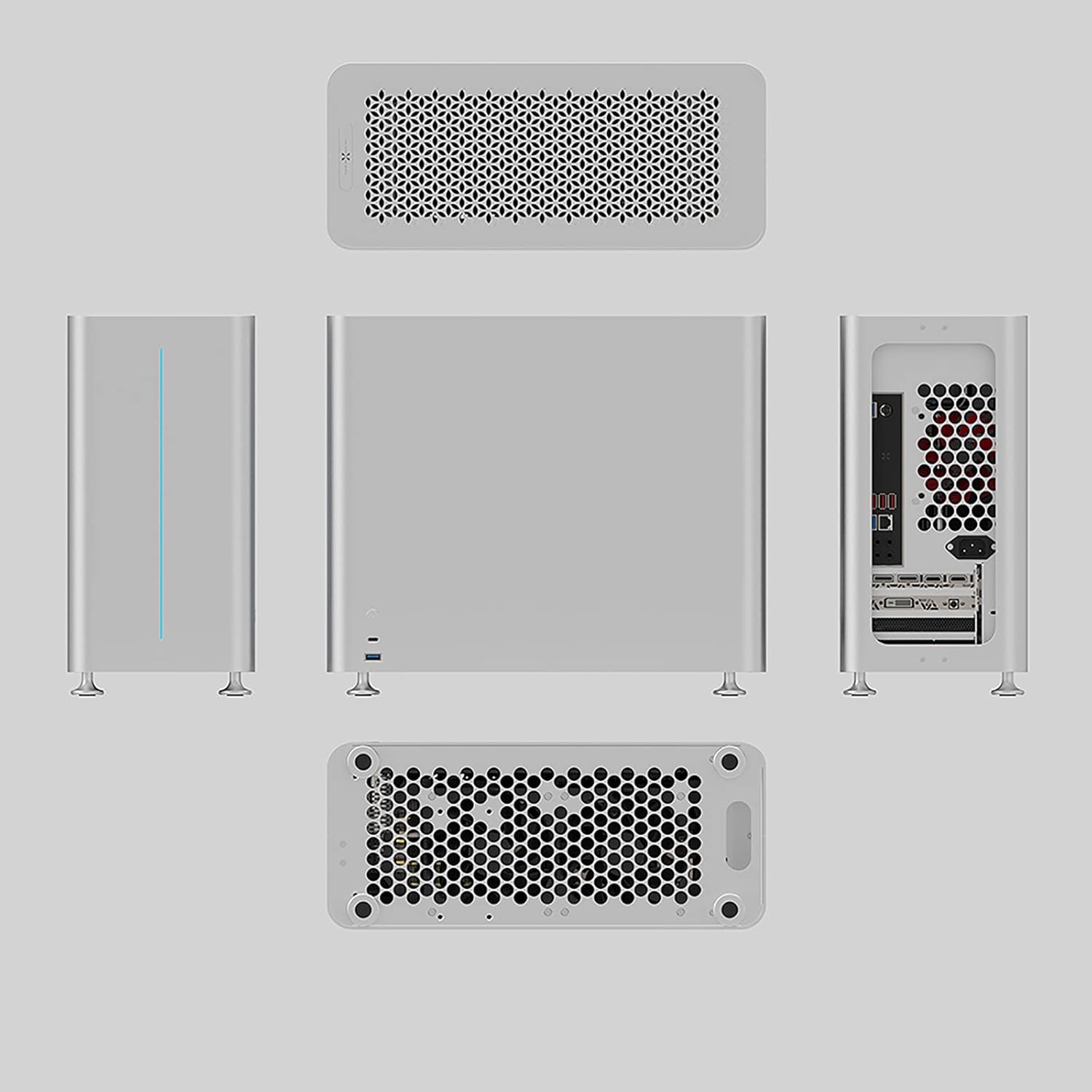 ZZEW C6 Micro ATX Case, Computer MATX Case, Aluminum Mini PC Case Supporting 280/240 Cooling