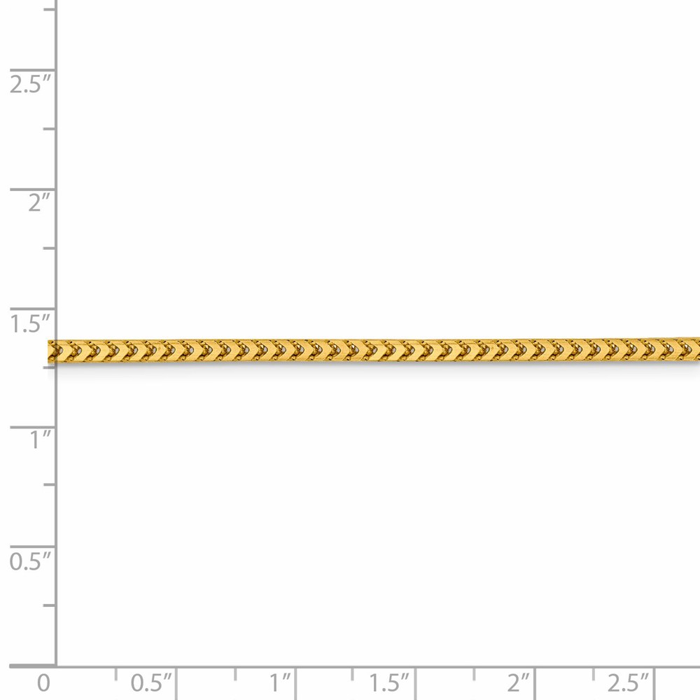 Leslie's Real 14kt Yellow Gold 2.4mm Franco Chain; 20 inch; Lobster Clasp; for Adults and Teens; for Women and Men