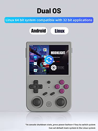 RG353V Retro Video Handheld Game Console 3.5" IPS Screen Android 11 and Linux System RK3566 64bit Game Player 64G TF Card Built-in 4450 Classic Games
