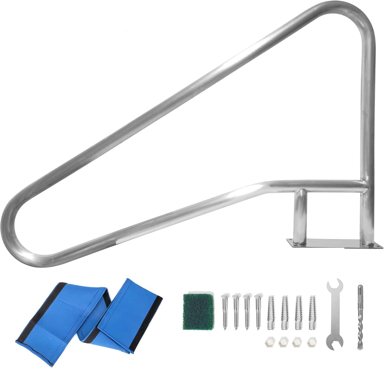 IHAYNER Pool Handrail 54x36 Pool Rail 304 Stainless Steel Swimming Pool Stair Rail Pool Hand Rail