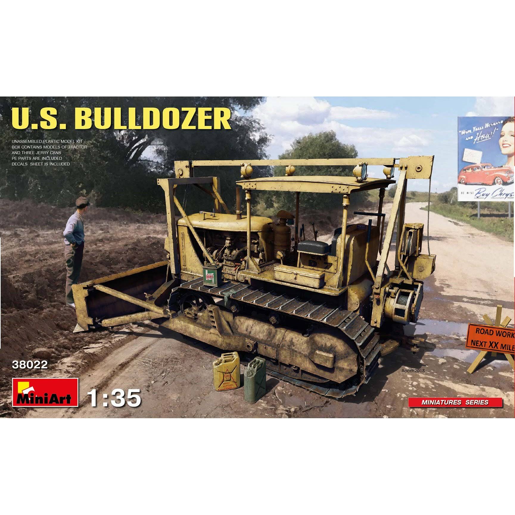 Miniart 1/35 Scale U.S. Bulldozer - Model Kit #38022
