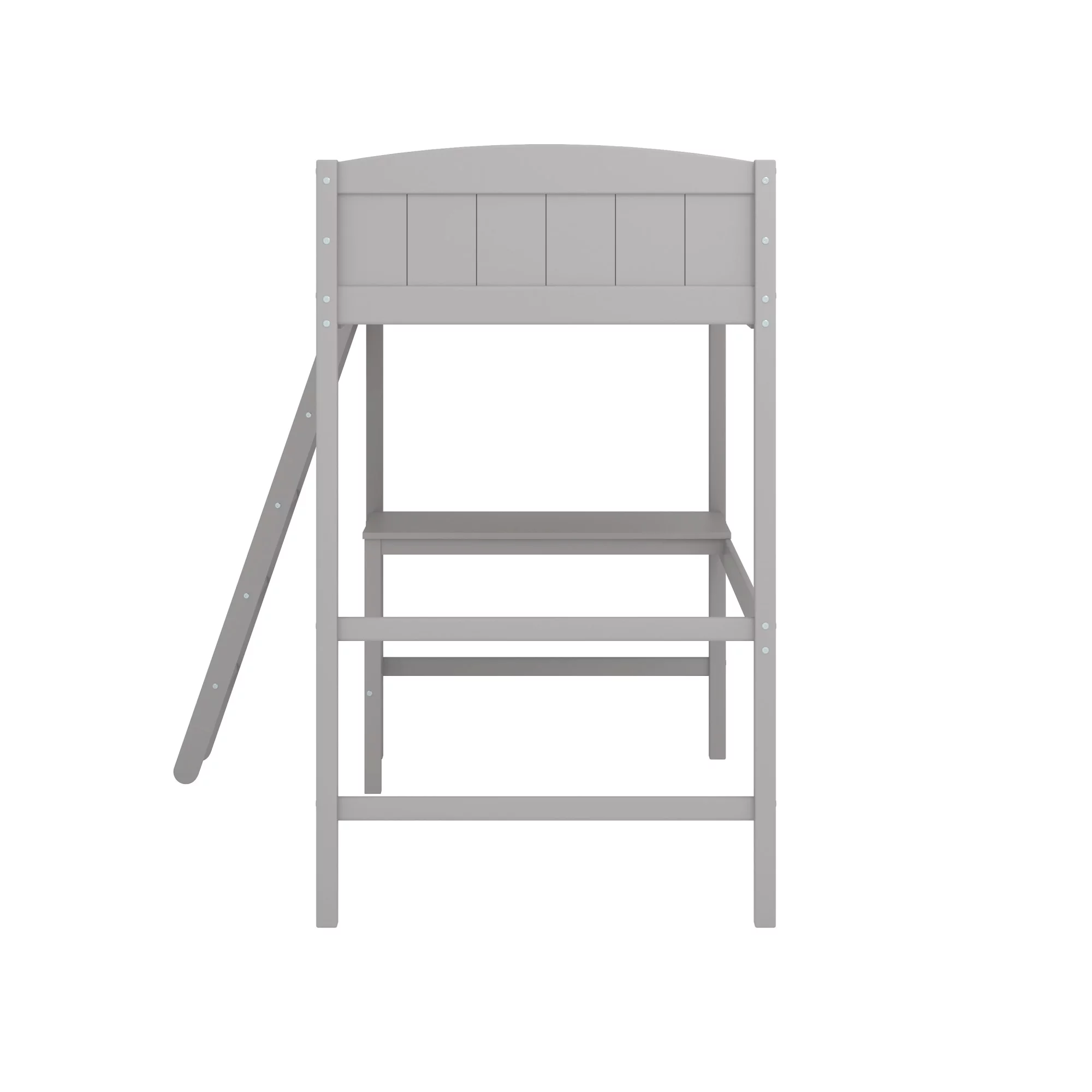 Living Essentials by Hillsdale Alexis Wood Arch Twin Loft Bed with Desk, Gray