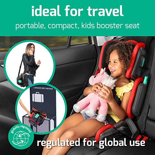 mifold hifold fit-and-fold Highback Booster Seat, – Adjustable Narrow, Foldable Booster Car Seat for Everyday, Travel