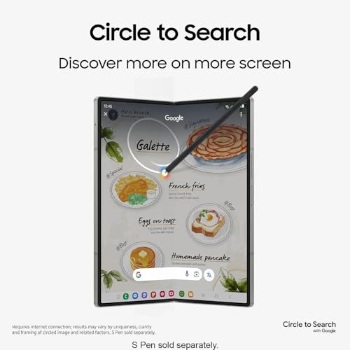Amazon Renewed Galaxy Z Fold 6 256GB Unlocked Android Smartphone, Circle to Search, Handsfree Live Interpreter, AI Photo Edits, Large Screen, 2024