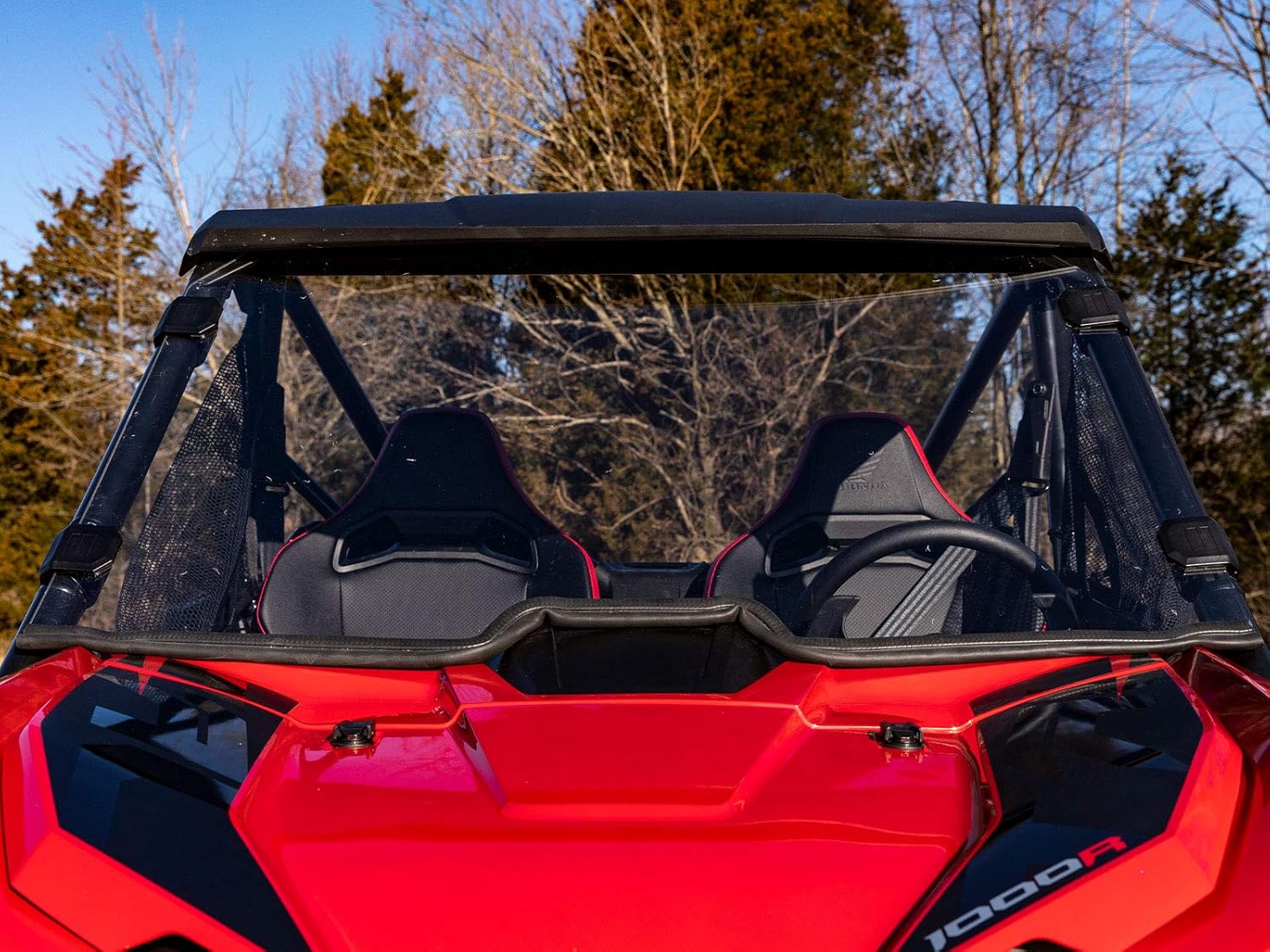 SuperATV Heavy Duty Scratch Resistant Full Windshield for 2019+ Honda Talon 1000X / 1000R / 1000X-4 | 1/4 Thick Polycarbonate that is 250X Stronger