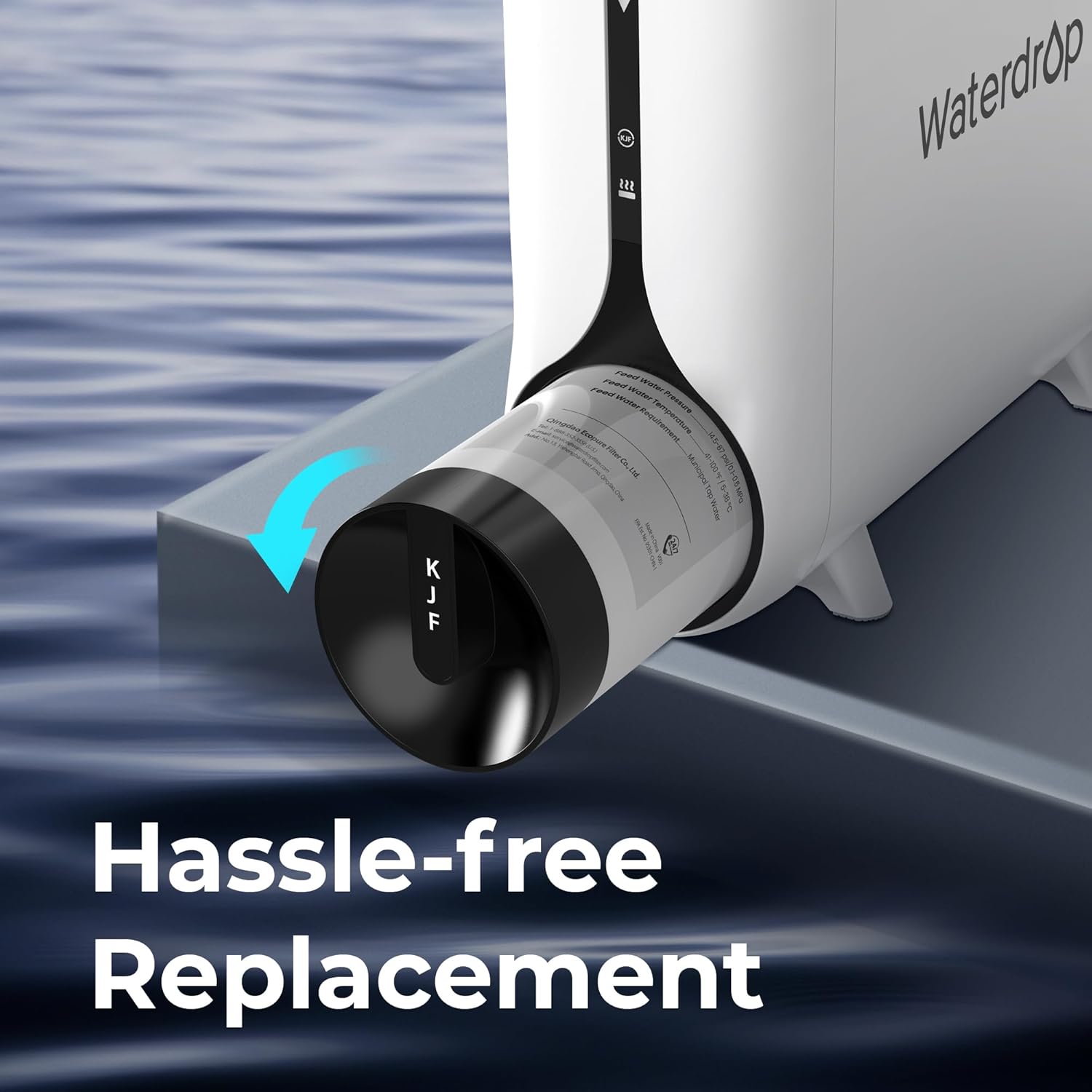 Waterdrop WD-KJF Filter, Replacement for WD-KJ600 Reverse Osmosis Instant Hot Water Dispenser System, 12-month Lifetime