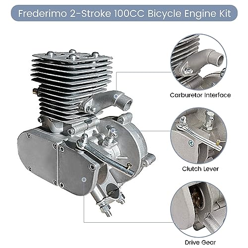 Upgraded Bicycle Engine Kit, 2 Stroke Motorized Bike Engine Motor Kit 100cc Super Fuel-efficient Fit Modified Full Set for 26"-28" Bikes
