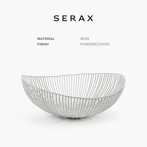 Home Decor Fruit Bowl | Metal sculptures interior accessories by Antonino Sciortino | Round White Iron Kitchen Basket | Modern House Decor or Kitchen