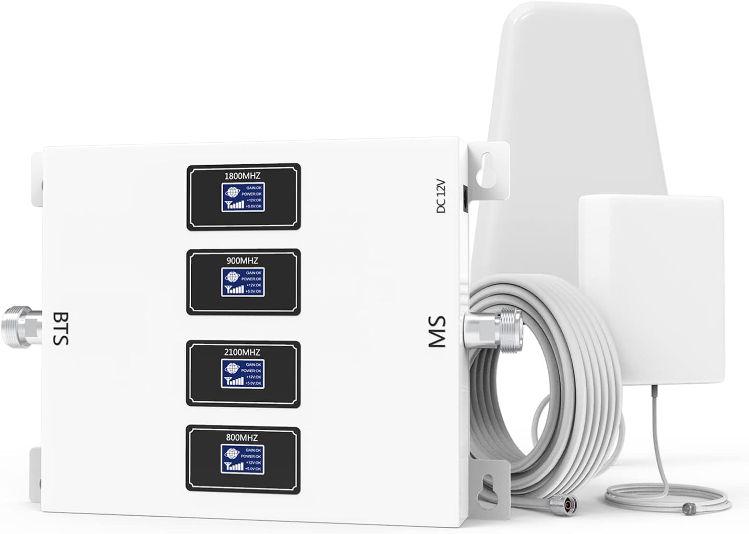 Goboost Cell Phone Signal Booster for Home and Office Boosts Verizon AT&T T-Mobile Signal 2G 3G 4G LTE 5G Band 2/4/5/12/17 Cell Phone Signal Booster