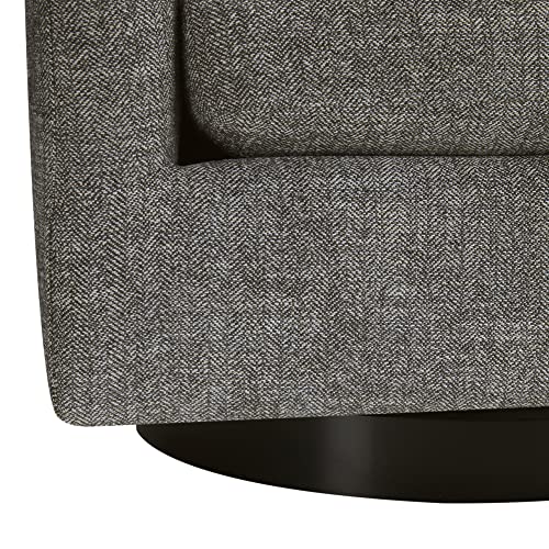 CHITA Swivel Accent Chair, FSC Certified Upholstered Fabric Barrel Chair for Living Room, Fully Assembled, Flax Beige