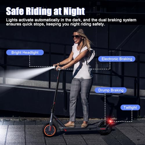 Electric Scooter, Folding E Scooter for Adults with Seat, 350W Motor, 8.5" Tire, 19MPH