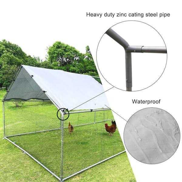 120 in. x 240 in. x 74.4 in. H Metal Chicken Coop Large Waterproof Chicken Poultry Cage - Pet Supplies online store