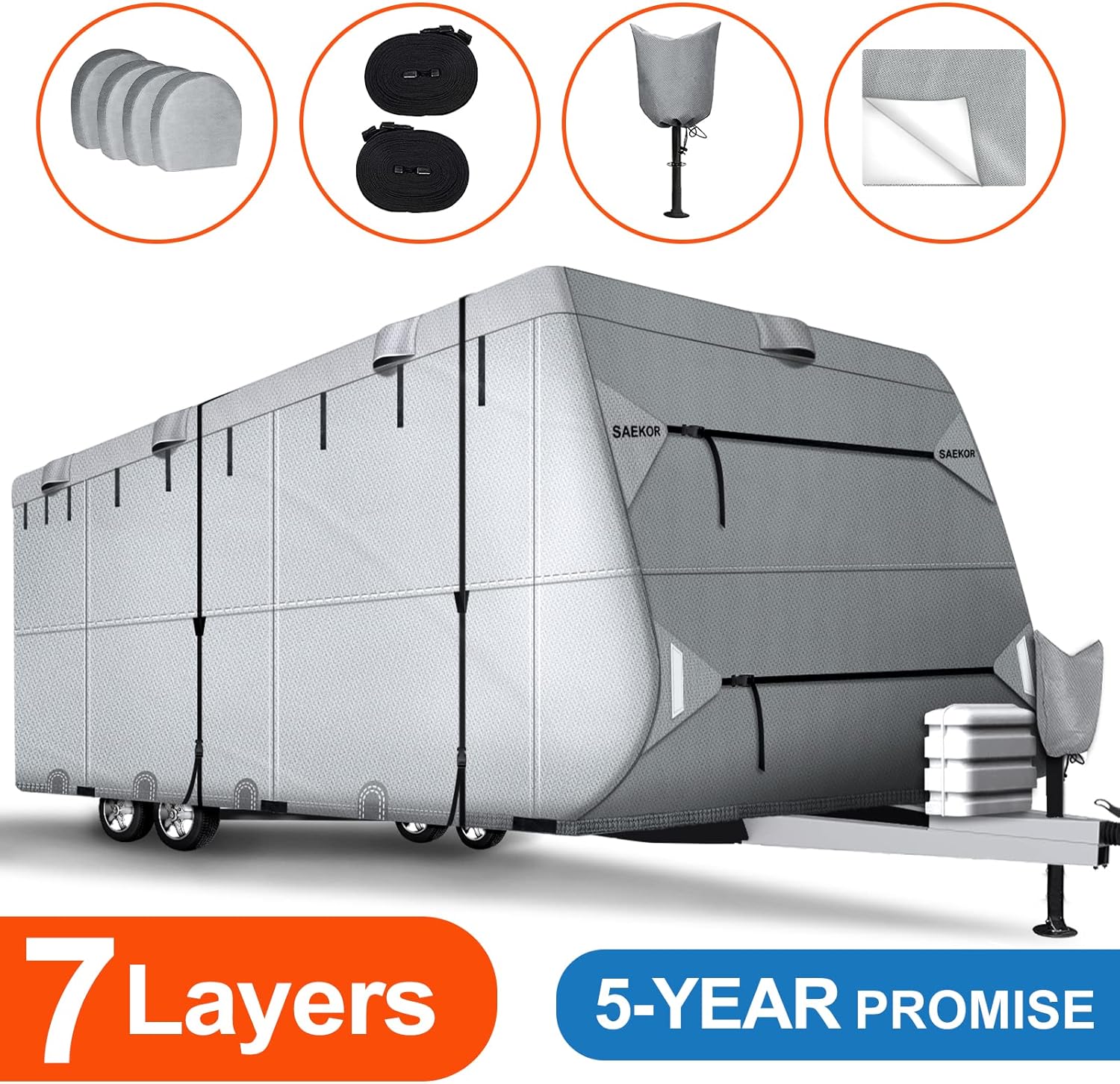 7 Layers Top Travel Trailer RV Cover for 20.1' - 22' RV Cover