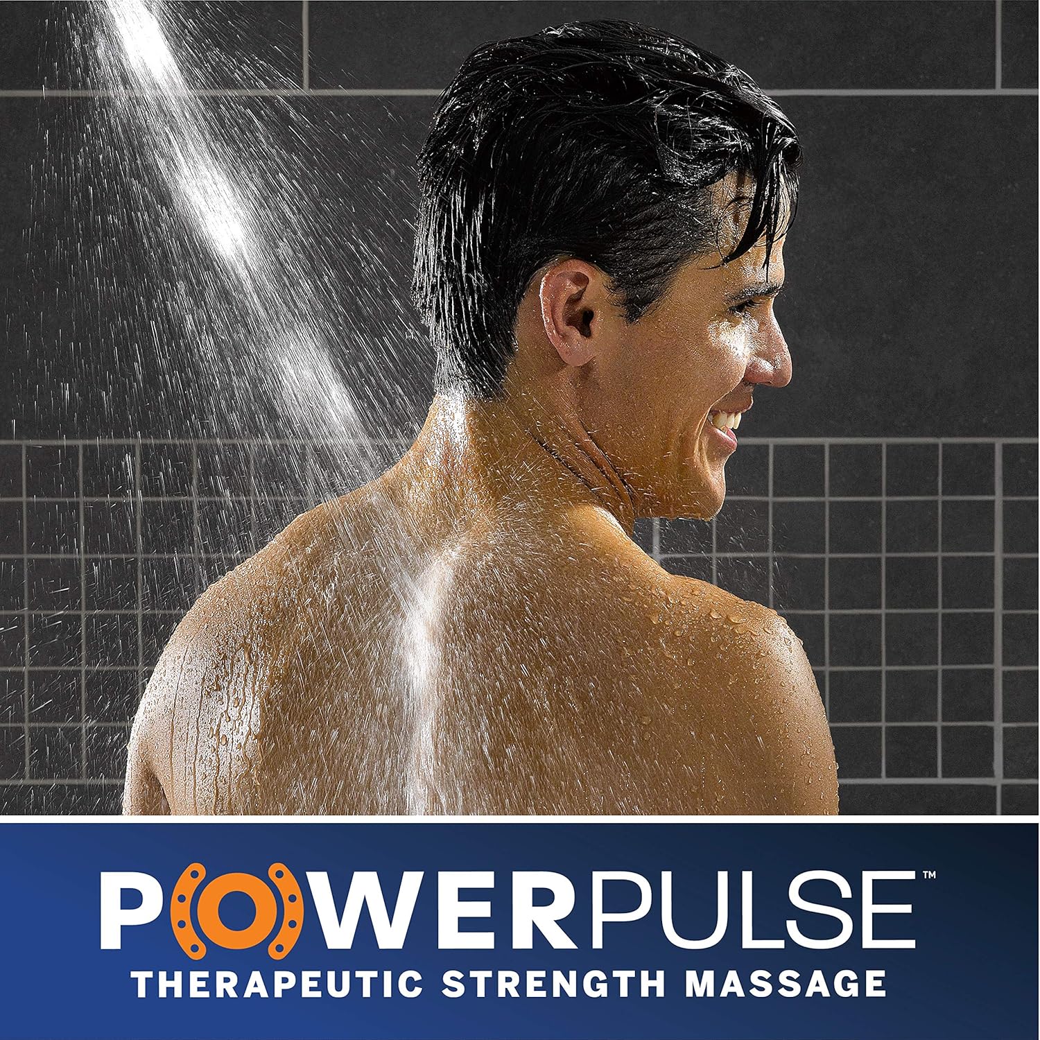 Waterpik High Pressure Powerpulse Massage Hand Held, Brushed Finish, Detachable Shower Head with 7 Spray Settings, ‎XFT-769E Pack of 2