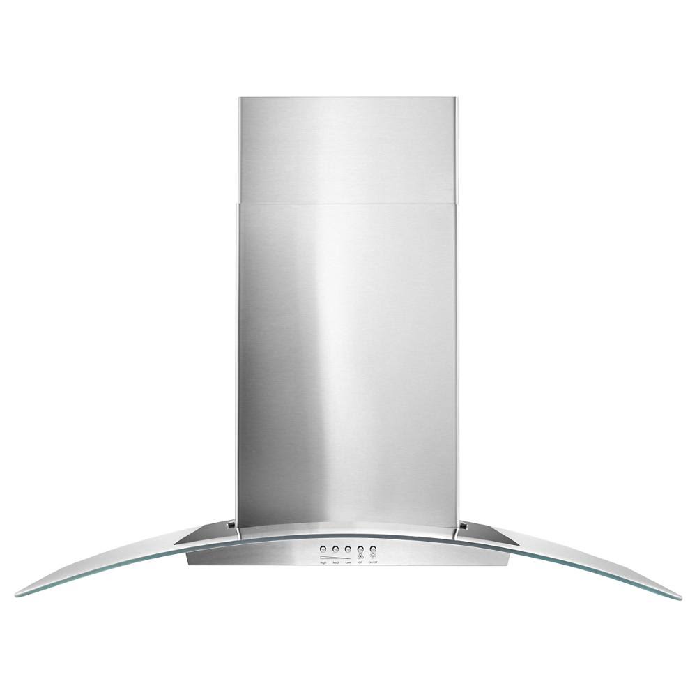 Whirlpool WVW51UC6FS 36 Concave Glass Wall Mount Range Hood Stainless Steel