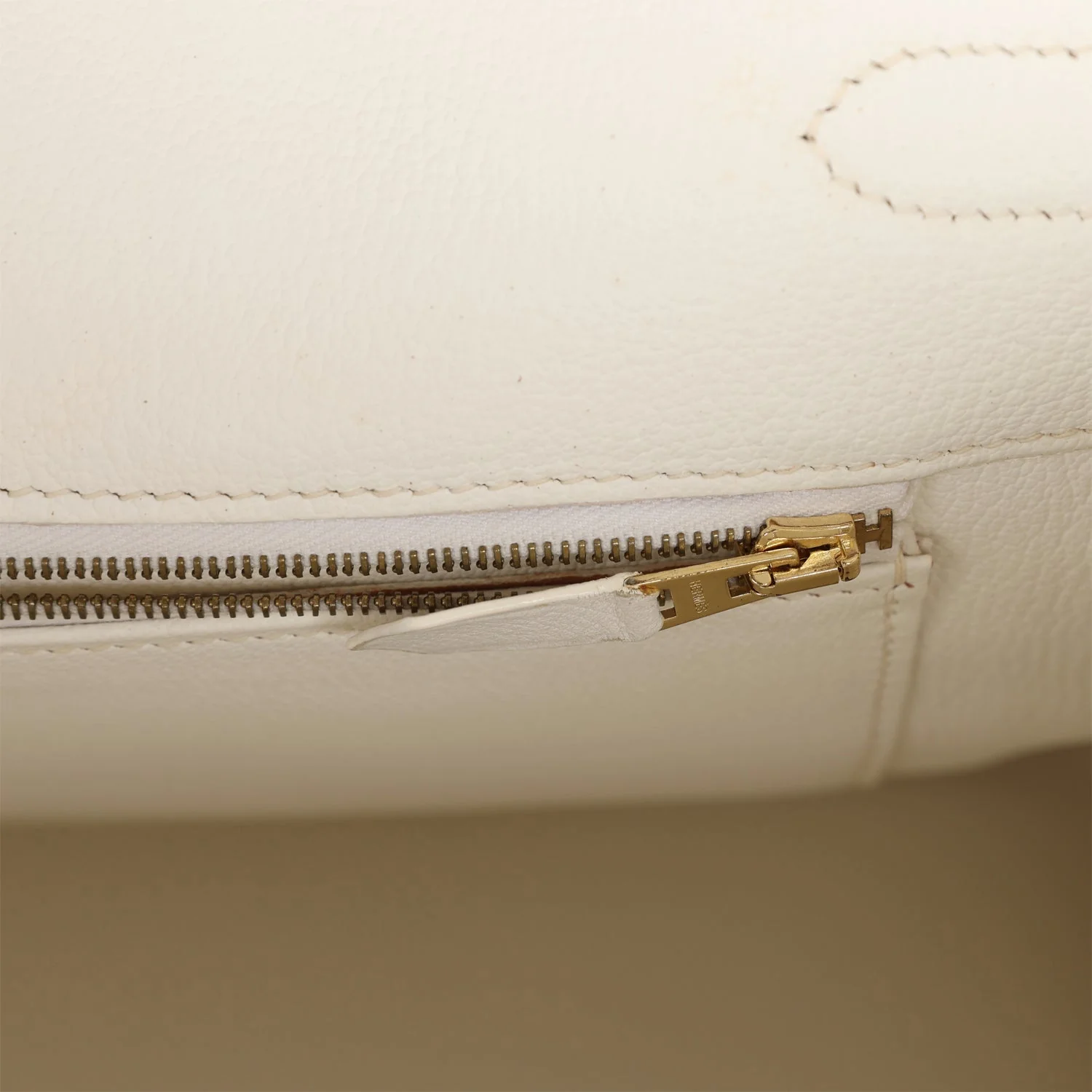 Pre-owned Hermes Birkin 35 White Epsom Gold Hardware