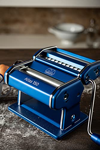 Marcato Atlas Pasta Machine, Made in Italy, Black, Includes Pasta Cutter, Hand Crank, and Instructions