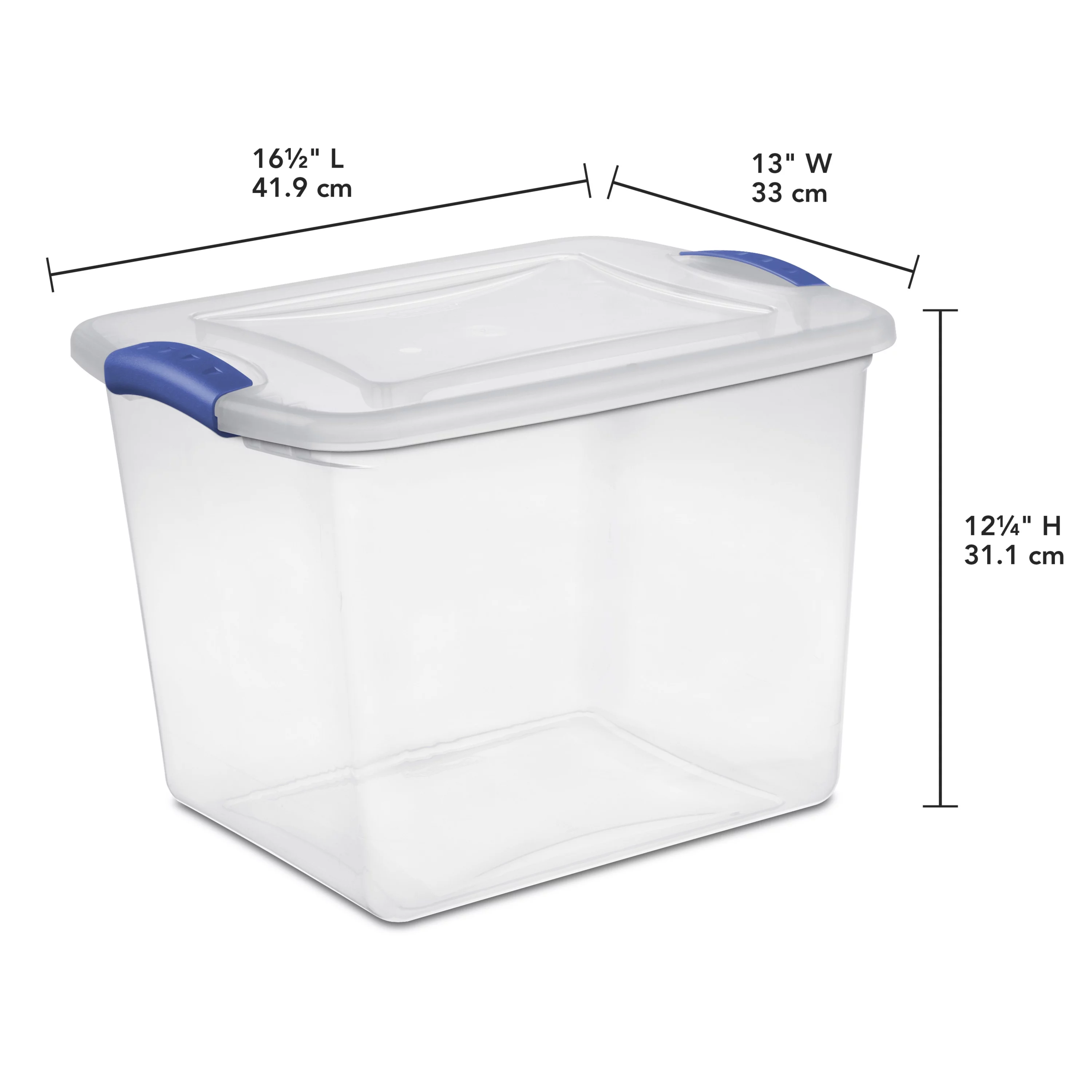 Sterilite 27 Qt. Latch Box Plastic, Stadium Blue, Set of 10