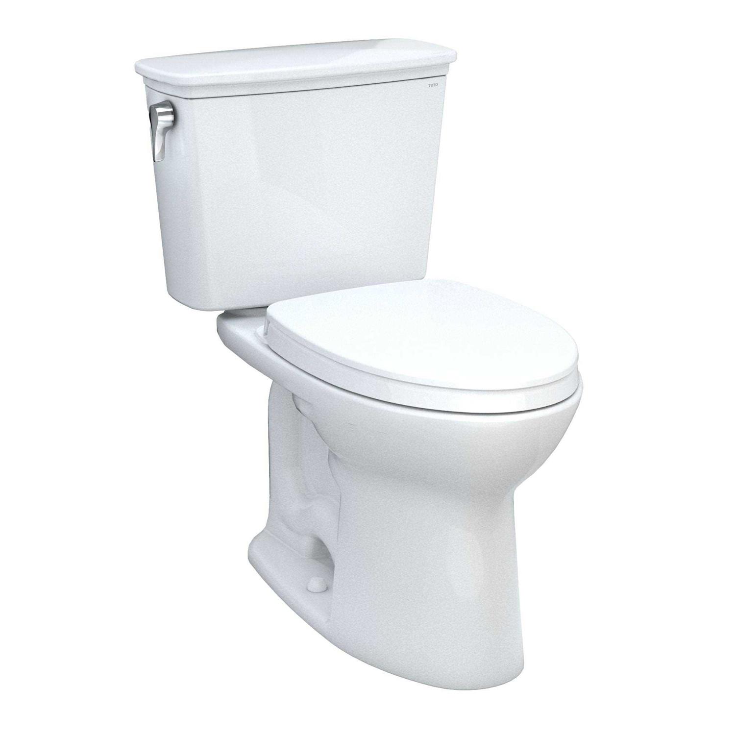 Toto Drake Transitional Two-Piece Elongated 1.28 GPF Tornado Flush Toilet with Cefiontect and SoftClose Seat MS786124CEG#01