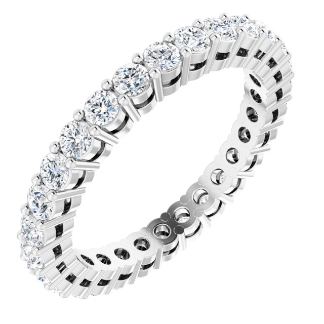 14K White 7/8 CTW Natural Diamond Eternity Band Size 5 122980:60010:P