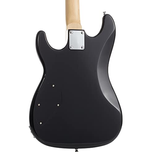 Davison Guitars Full Size Electric Guitar with 10-Watt Amp, Black - Right Handed Beginner Kit with Gig Bag and Accessories