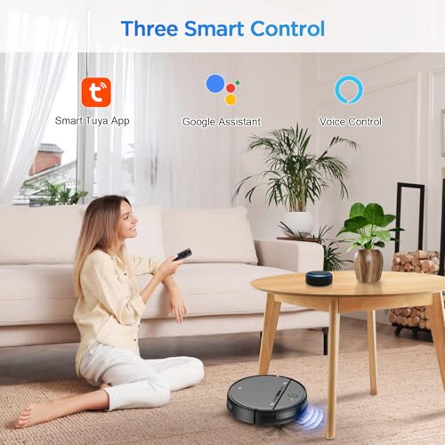 Robot Vacuum and Mop Combo, 2-in-1 Robot Vacuum Cleaner, Perfect for Pet Hair, Hard Floor and Carpet, Anti-Bump, Anti-Fall, App