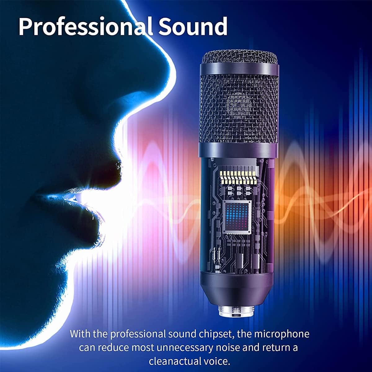 TERGIT Upgraded Condenser Microphone Professional Studio Cardioid Kit Arm Shock Mount Pop Filter Plug and Play Podcasting Gaming YouTube Broadcasting
