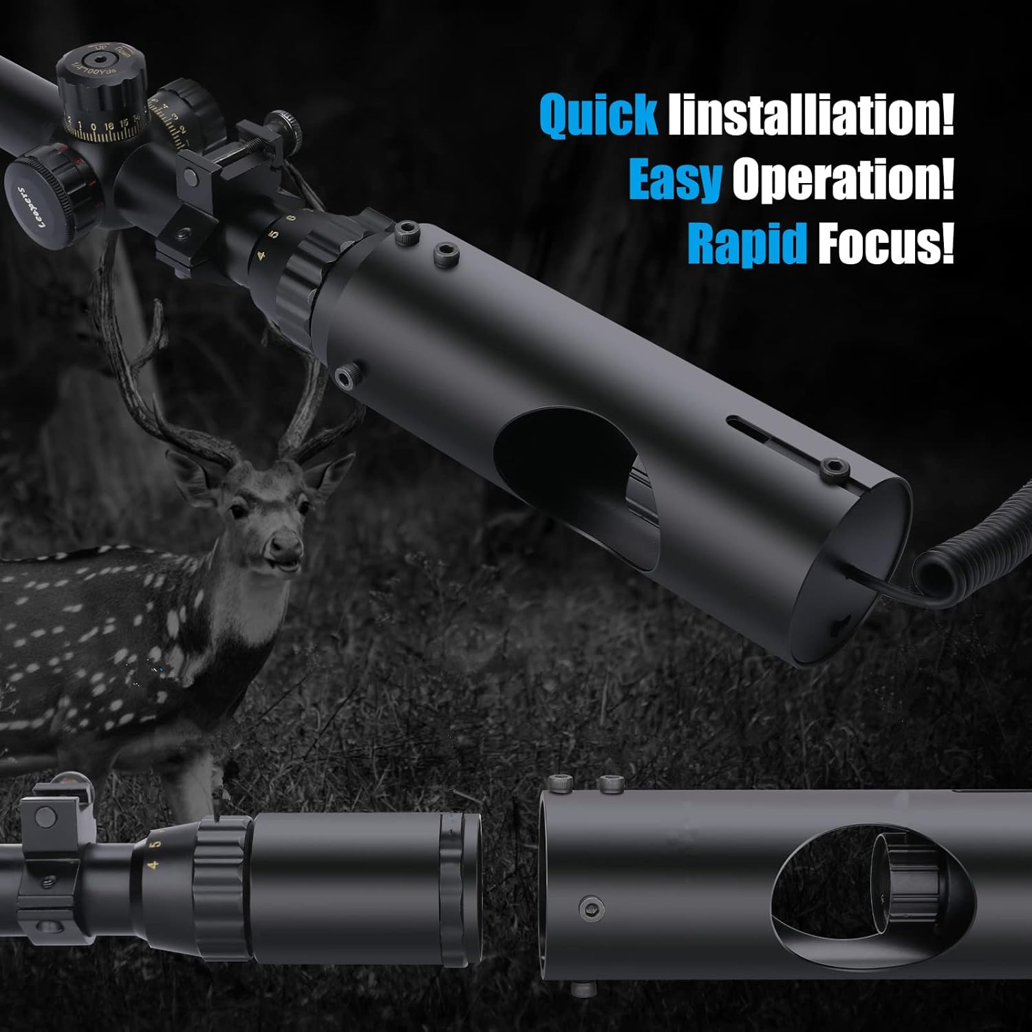 BHNDOING DIY Night Vision Scope for riflescopes, FCC Certified