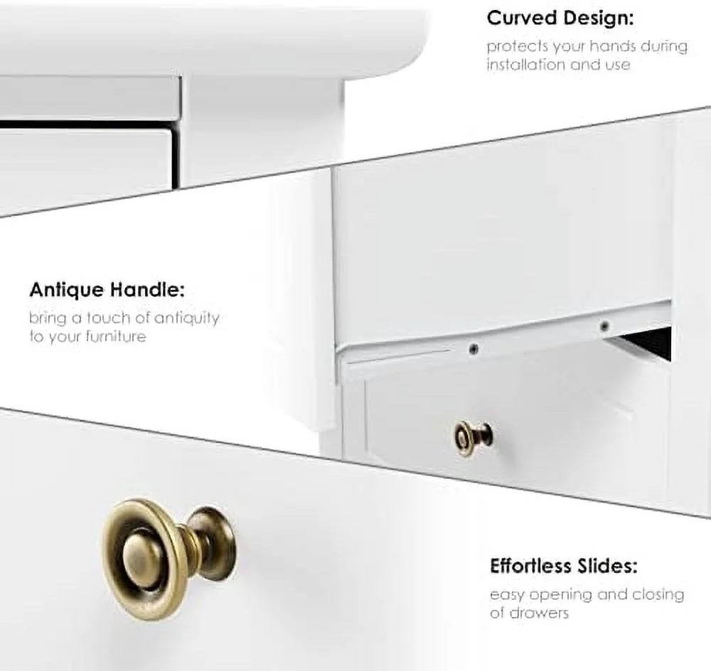 HOOMHIBIU 4 Drawer Dresser  Antique Wide Chest of Drawers with Solid Frame  Tall  Chest Cabinet for Living Room  Bathroom  Entryway  Dark Brown