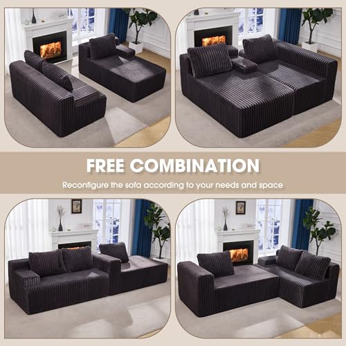 Modular Sectional Sofa Couches L-Shape Couch 3 Seat Modular Sofa Memory Foam Sectional Couches for Living Room