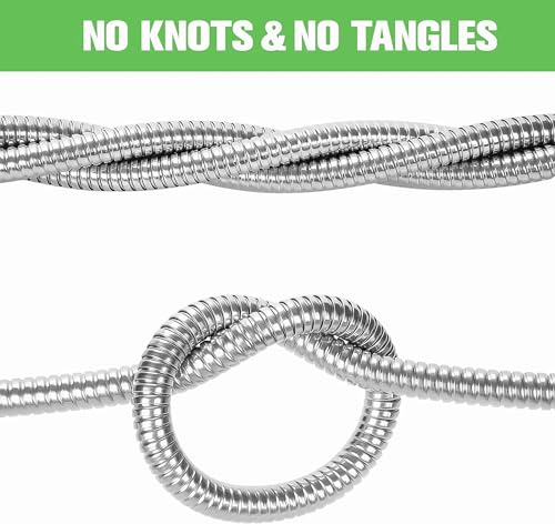 100FT Stainless Steel Garden Hose - Heavy Duty, Kink & Tangle Free, Bite Proof, Puncture Resistant with Connectors