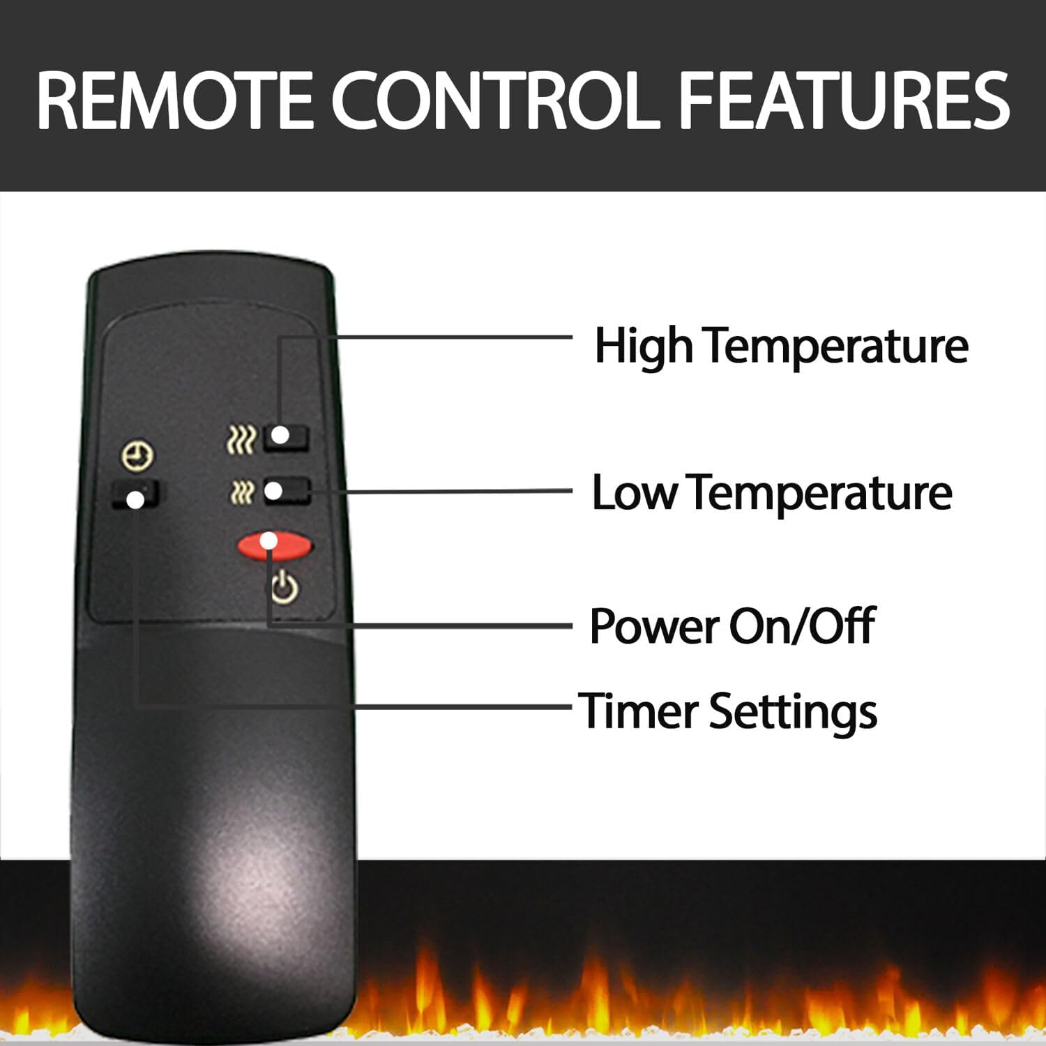 Hanover Fireside 1500W Black Steel Freestanding Electric Fireplace with Log Display and Realistic Flames