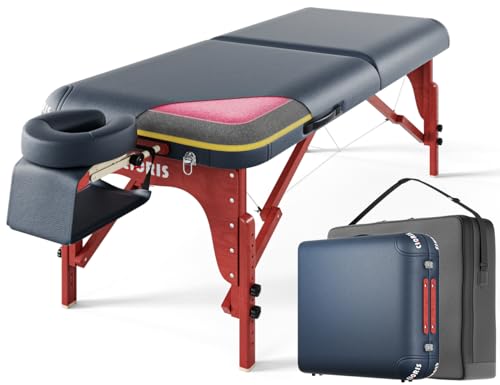 CLORIS 84" Professional Massage Table Portable 2 Folding Lightweight Facial Solon Spa Tattoo Bed Height Adjustable with Carrying Bag & Aluminium Leg