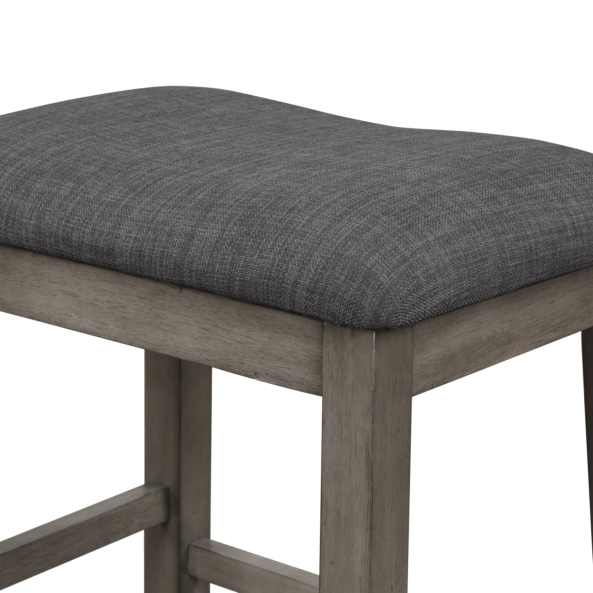 Churanty 3 Piece Wood Dining Table Set for 2,Kitchen Table with Storage Shelf and 2 Padded Counter Height Dining Chairs for Small Place, Gray