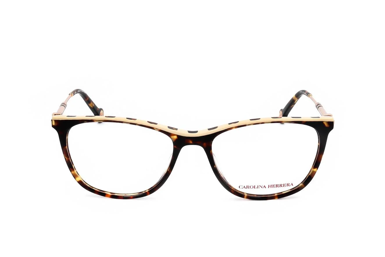 Carolina Herrera eyeglasses VHE878V WOMAN 53/17/140 0909 SHINY CLASSIC HAVANA