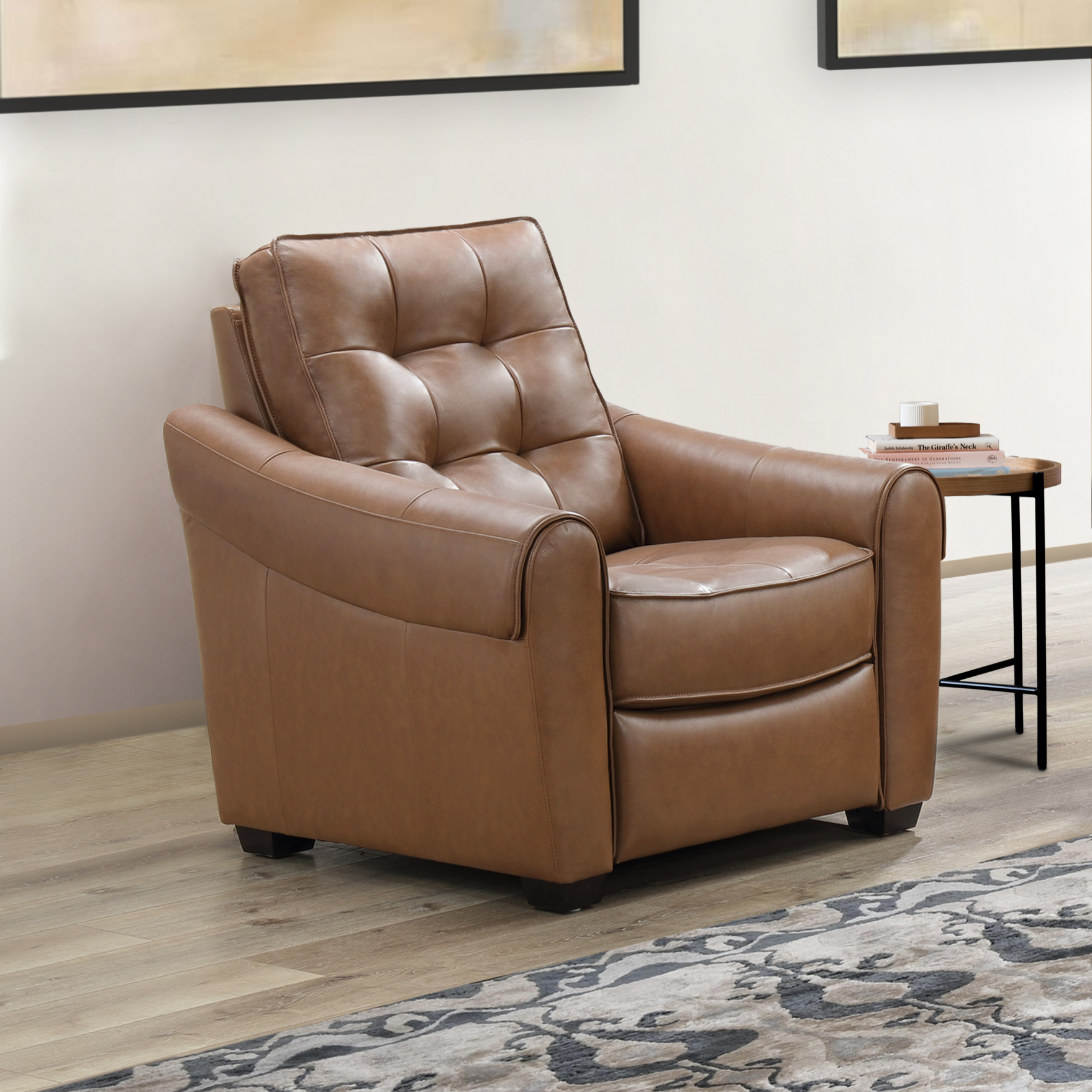 Devon & Claire Elliot Leather Power Reclining Armchair, Camel